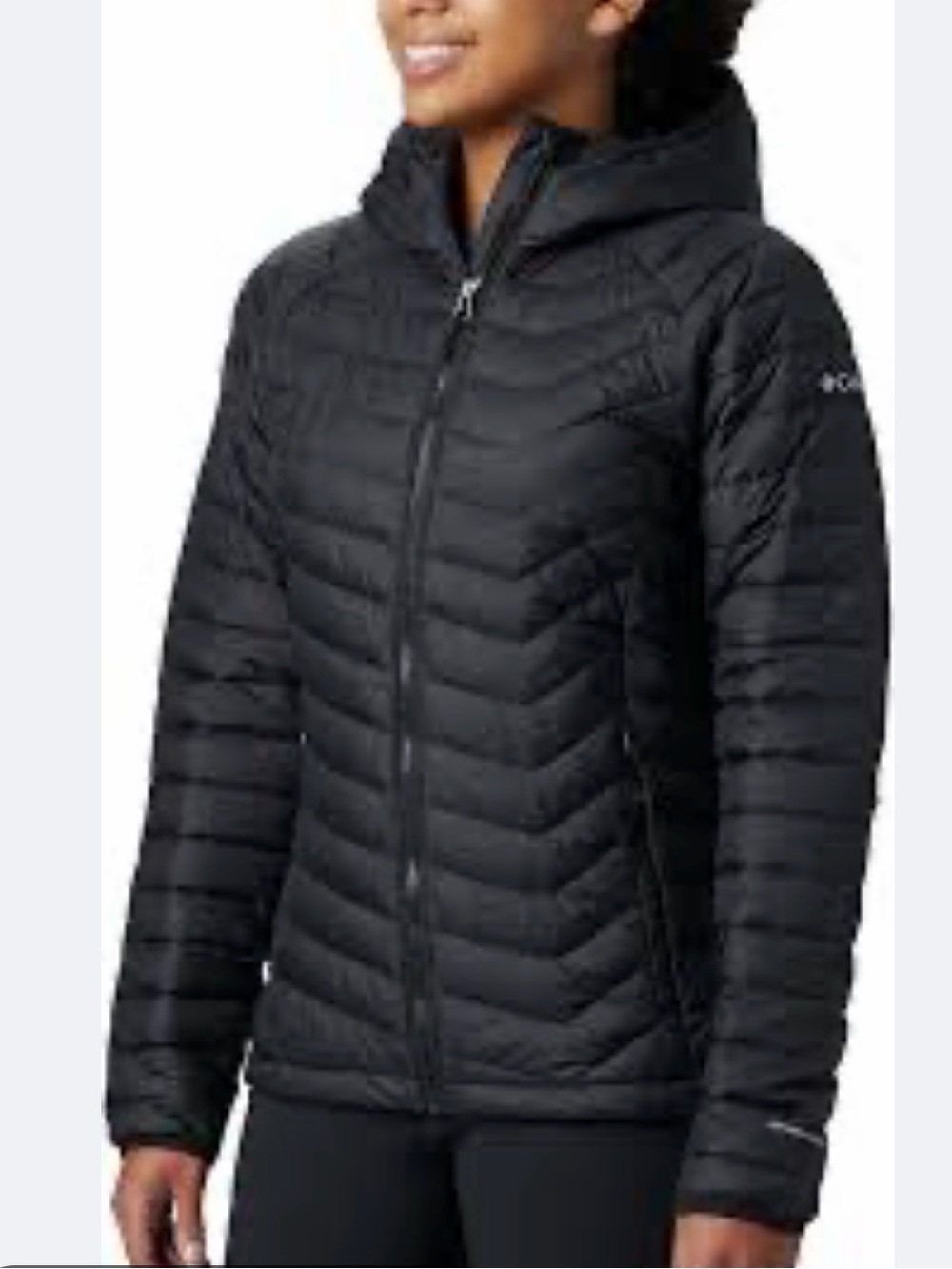 Perfect Condition Columbia Powder Lite Hooded Jacket Puffer Black Medium